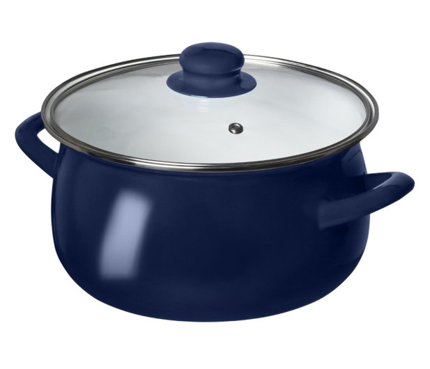 Altom Garnek emaliowany 16 cm 1,3 l pokrywka granat indukcja - 1611111 - zdjęcie 3